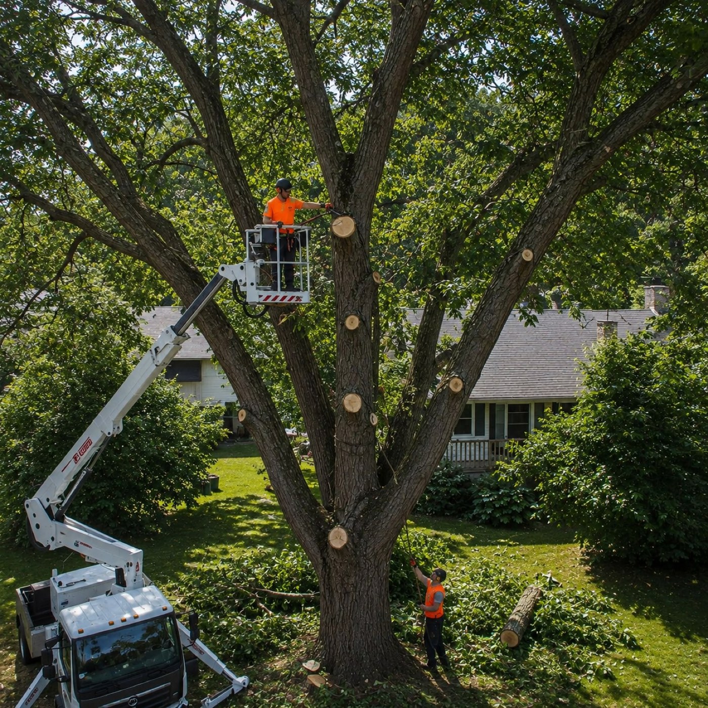 Chantier d'abattage d'arbre réalisé par l'équipe N3S